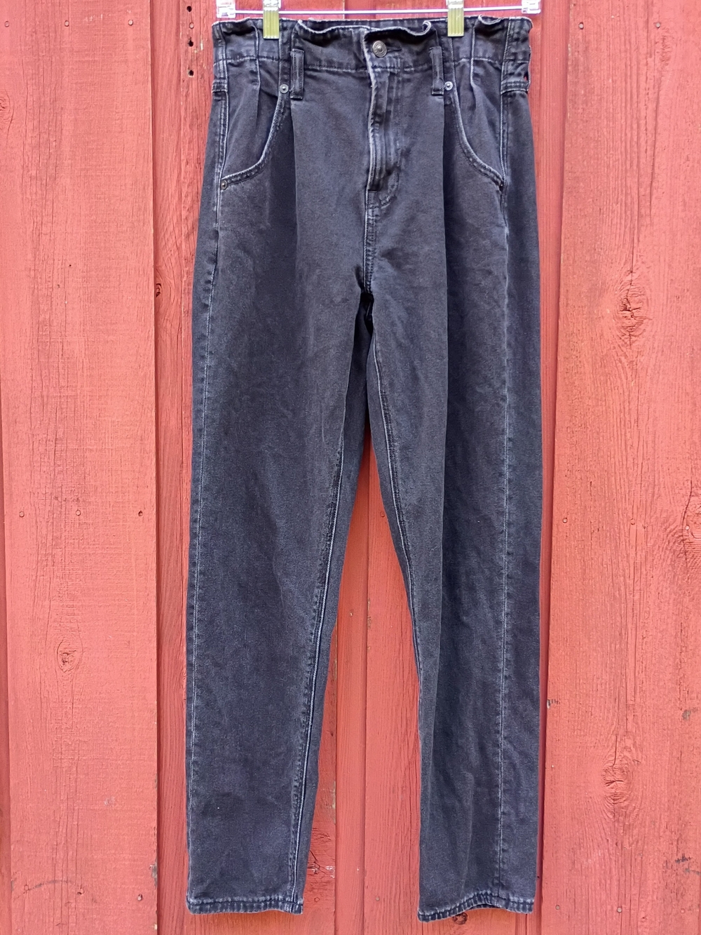Women's High-Rise Black Jeans - Cinch Waist Sz 2 Long
